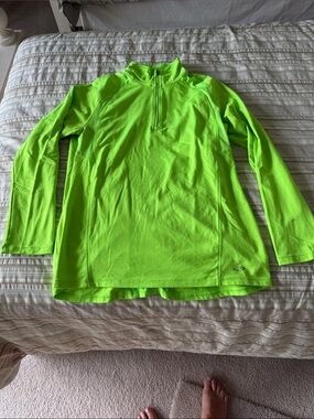 Champion Neon Green Long Sleeve Quarter-Zip Tee